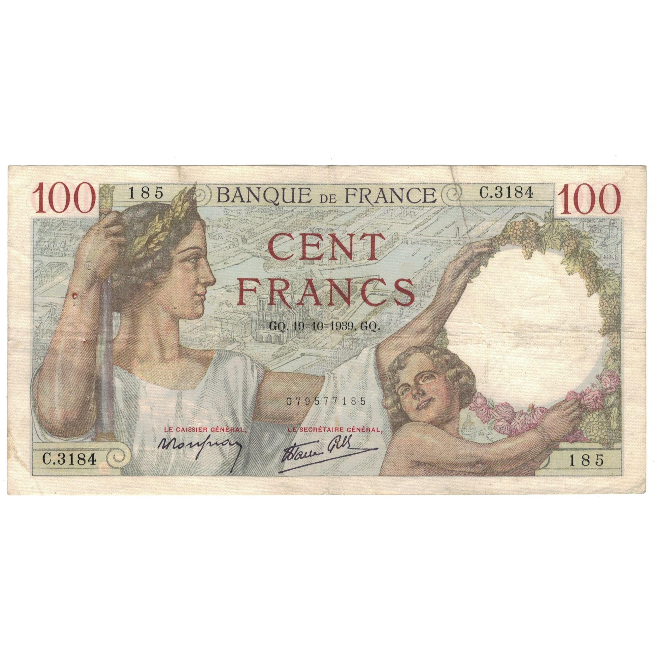 Frankrijk, 100 Francs, Sully, 1939, C.3184, TTB, Fayette:26.11, KM:94