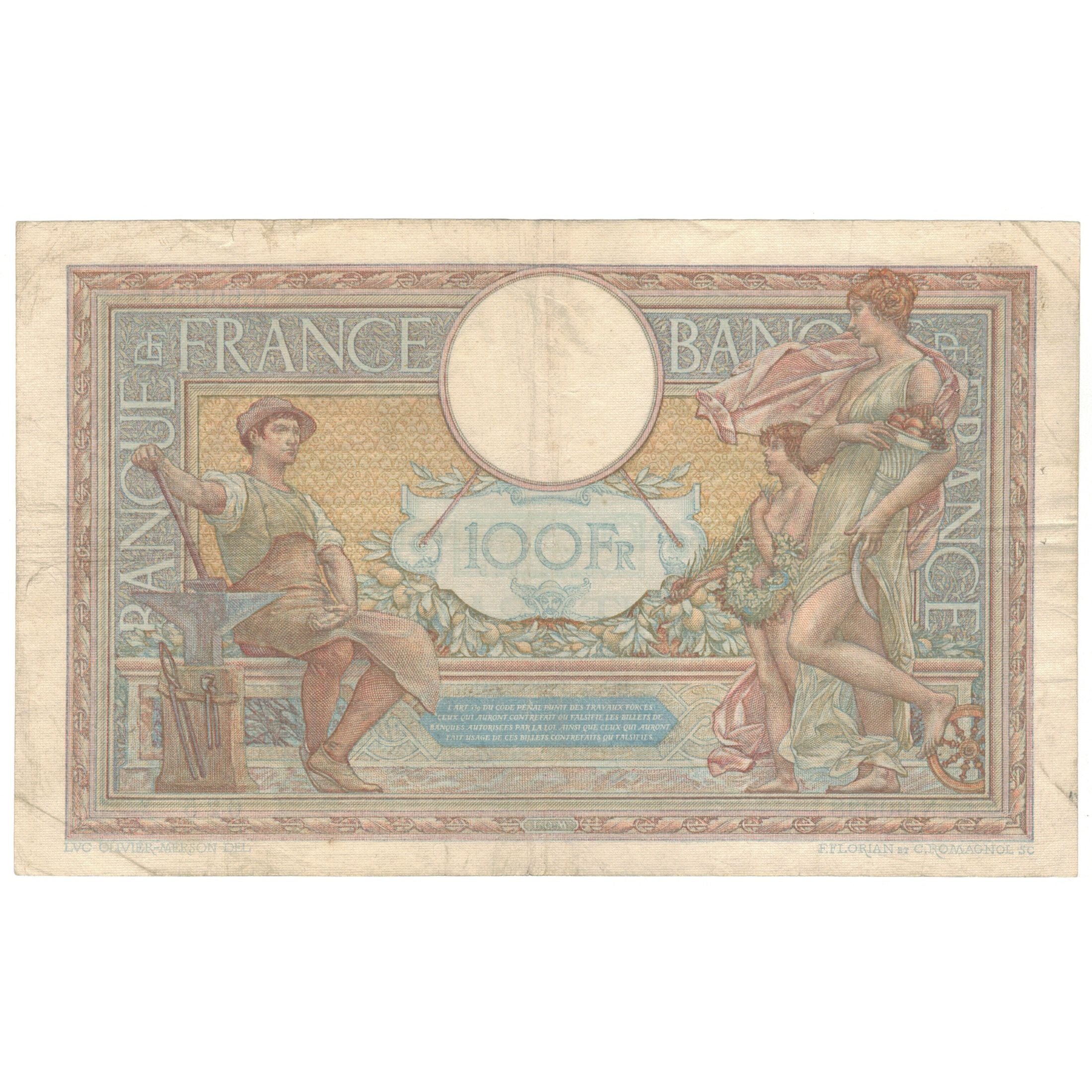 France, 100 Francs, Luc Olivier Merson, 1938, N.60338, TTB, Fayette:25.27