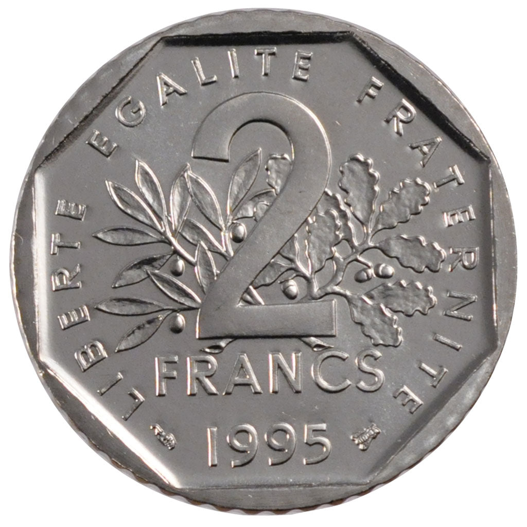 FRANCE, 2 Francs, 1995, MS(63), Nickel, Gadoury #547, 7.50