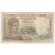 Frankreich, 50 Francs, Cérès, 1937, U.5502, S, Fayette:17.33, KM:81