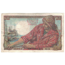 France, 20 Francs, 1943, R.75, Pêcheur, EF(40-45), Fayette:13.5, KM:100a