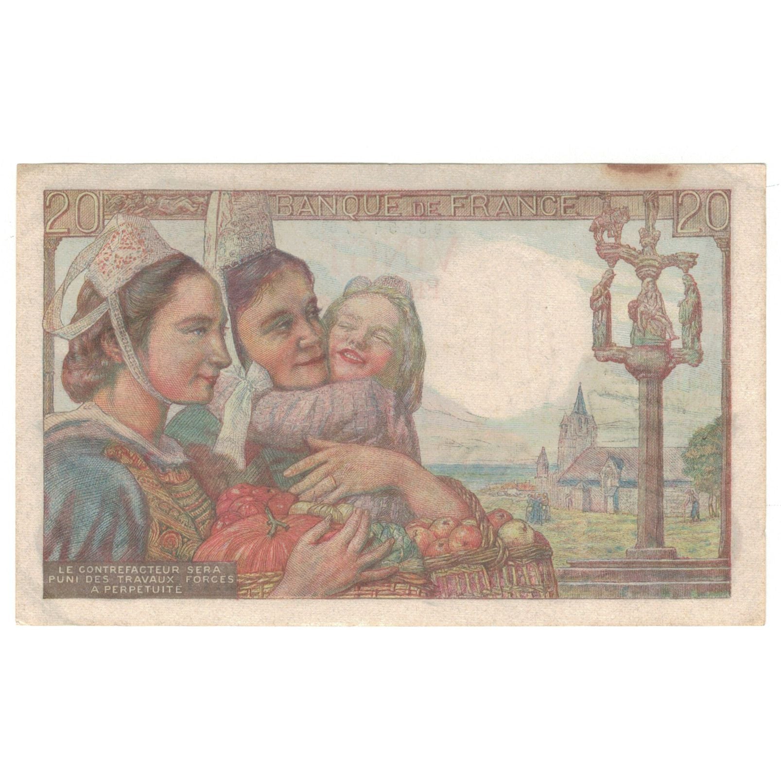 Francja, 20 Francs, 1944, Q.119, AU(55-58), Fayette:13.8, KM:100a