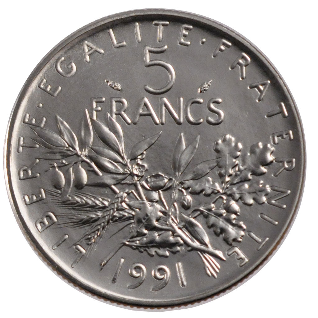 Francia, 5 Francs, 1991, FDC, Rame-nichel, Gadoury:771