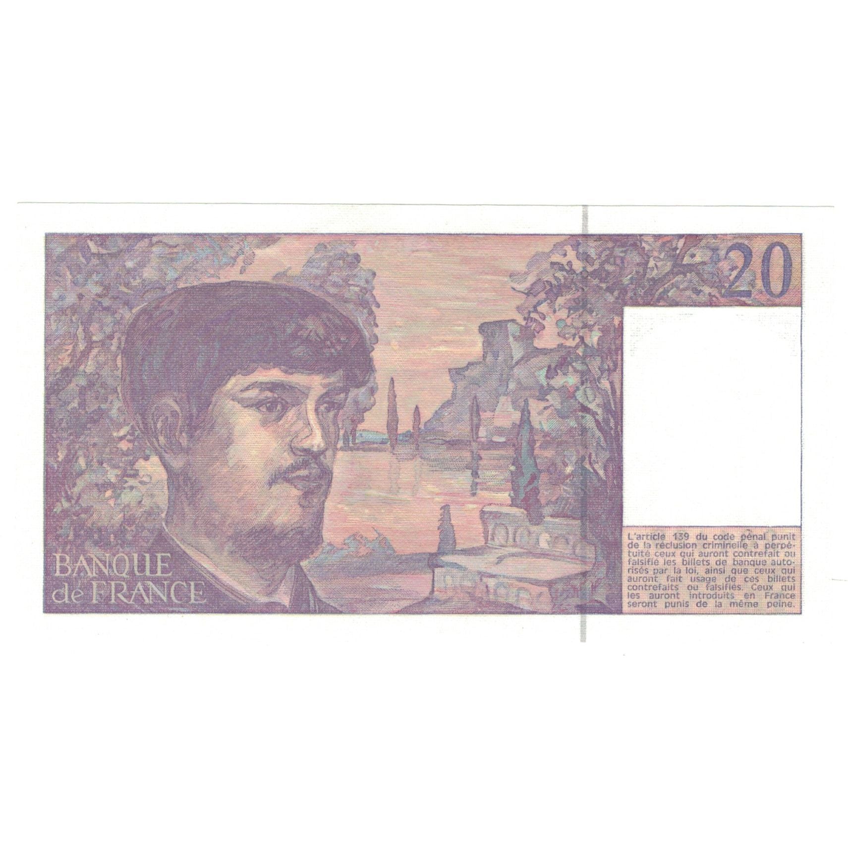 France, 20 Francs, 1992, A.035, Debussy, UNC(65-70), Fayette:66bis.3, KM:151f