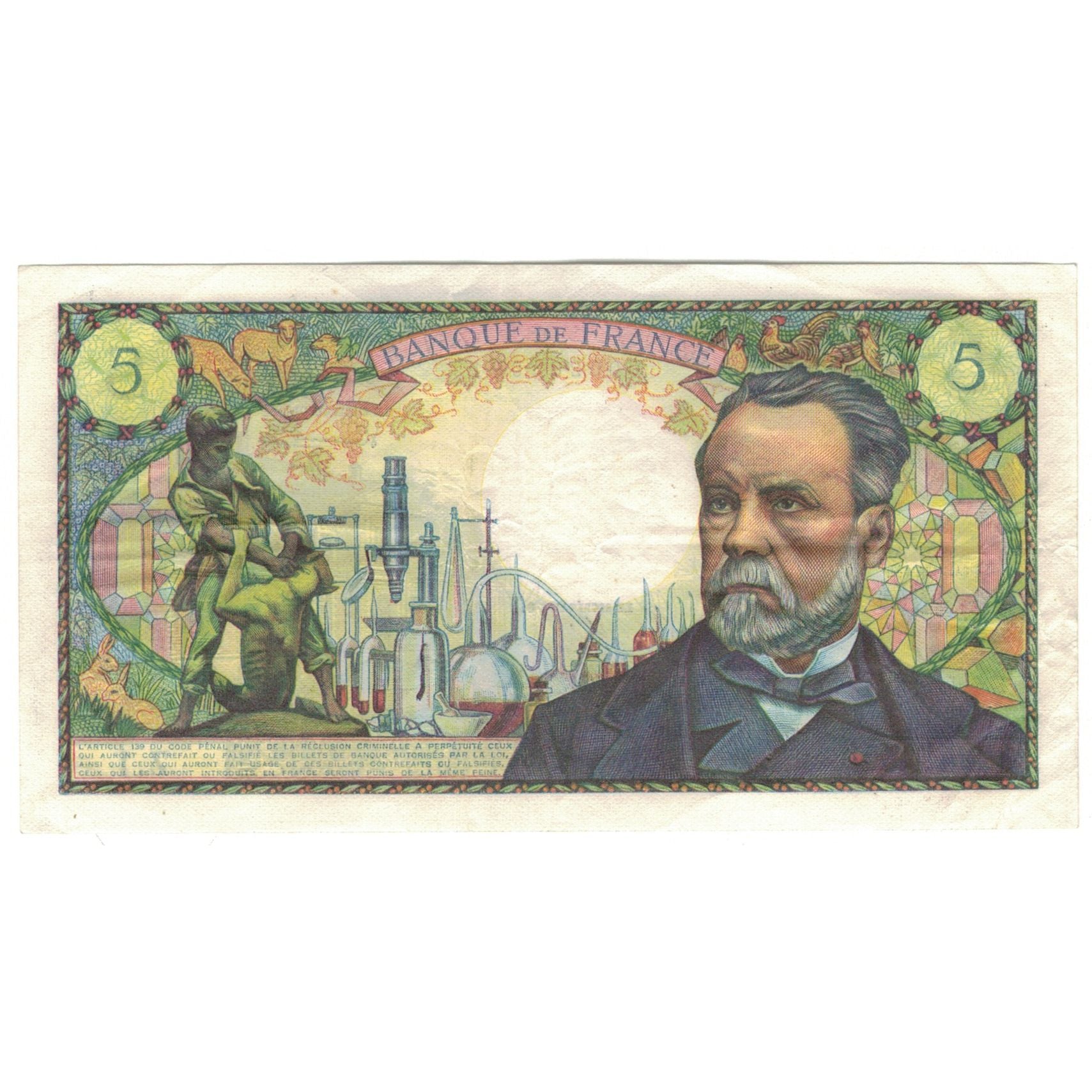 France, 5 Francs, 1966, Z.01, Pasteur, EF(40-45), Fayette:61.1, KM:146a