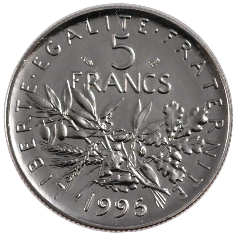 FRANCE, 5 Francs, 1995, MS(63), Cupro-nickel, Gadoury #771, 10.00