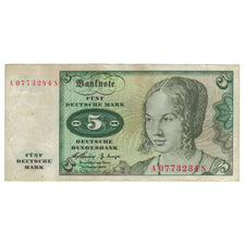 Geldschein, Bundesrepublik Deutschland, 5 Deutsche Mark, 1960, 1960-01-02