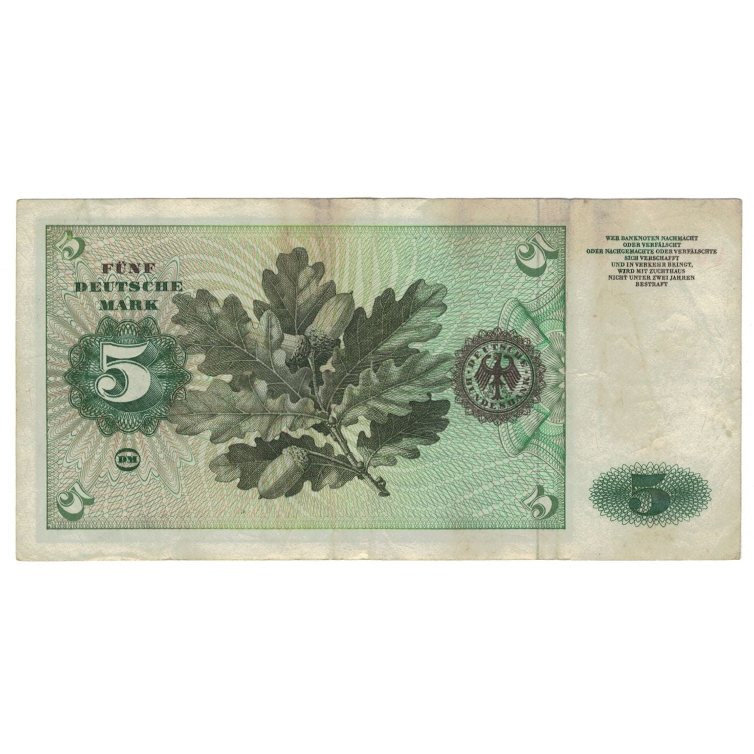 Billet, République fédérale allemande, 5 Deutsche Mark, 1960, 1960-01-02