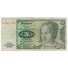 Billet, République fédérale allemande, 5 Deutsche Mark, 1960, 1960-01-02