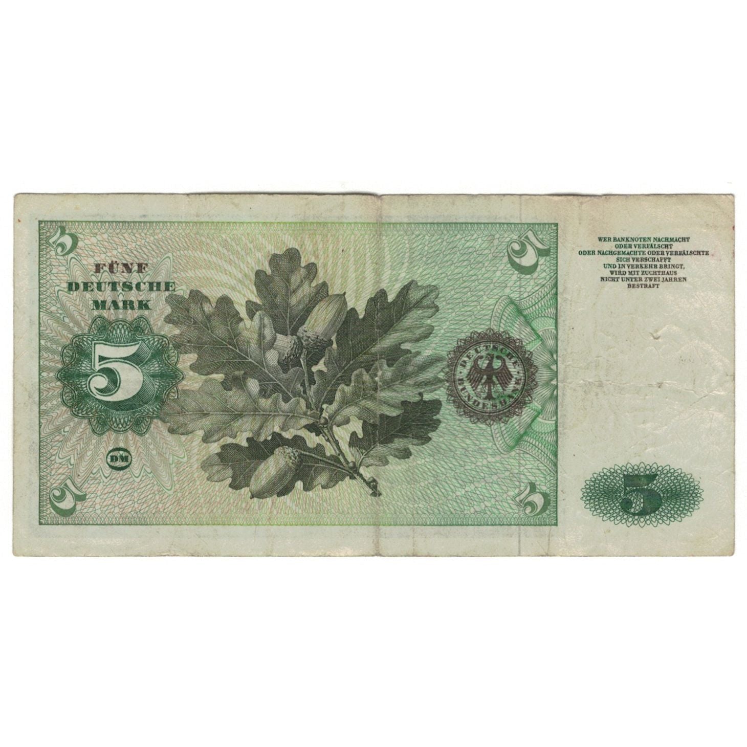 Billet, République fédérale allemande, 5 Deutsche Mark, 1960, 1960-01-02
