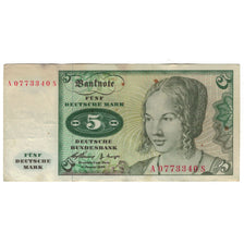 Geldschein, Bundesrepublik Deutschland, 5 Deutsche Mark, 1960, 1960-01-02