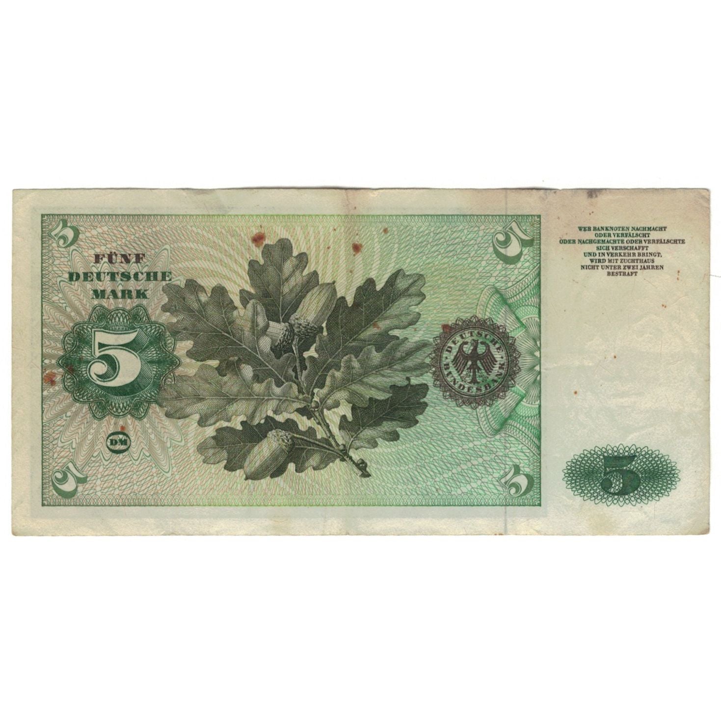 Geldschein, Bundesrepublik Deutschland, 5 Deutsche Mark, 1960, 1960-01-02