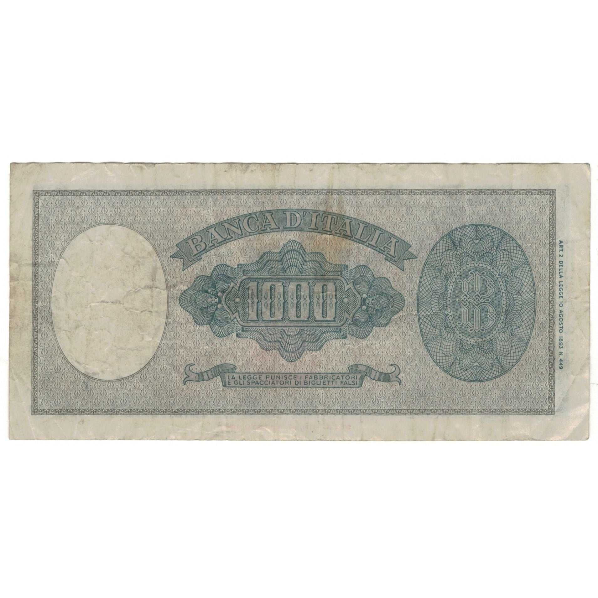 Banknote, Italy, 1000 Lire, 1947, 1947-08-14, KM:88a, VF(20-25)