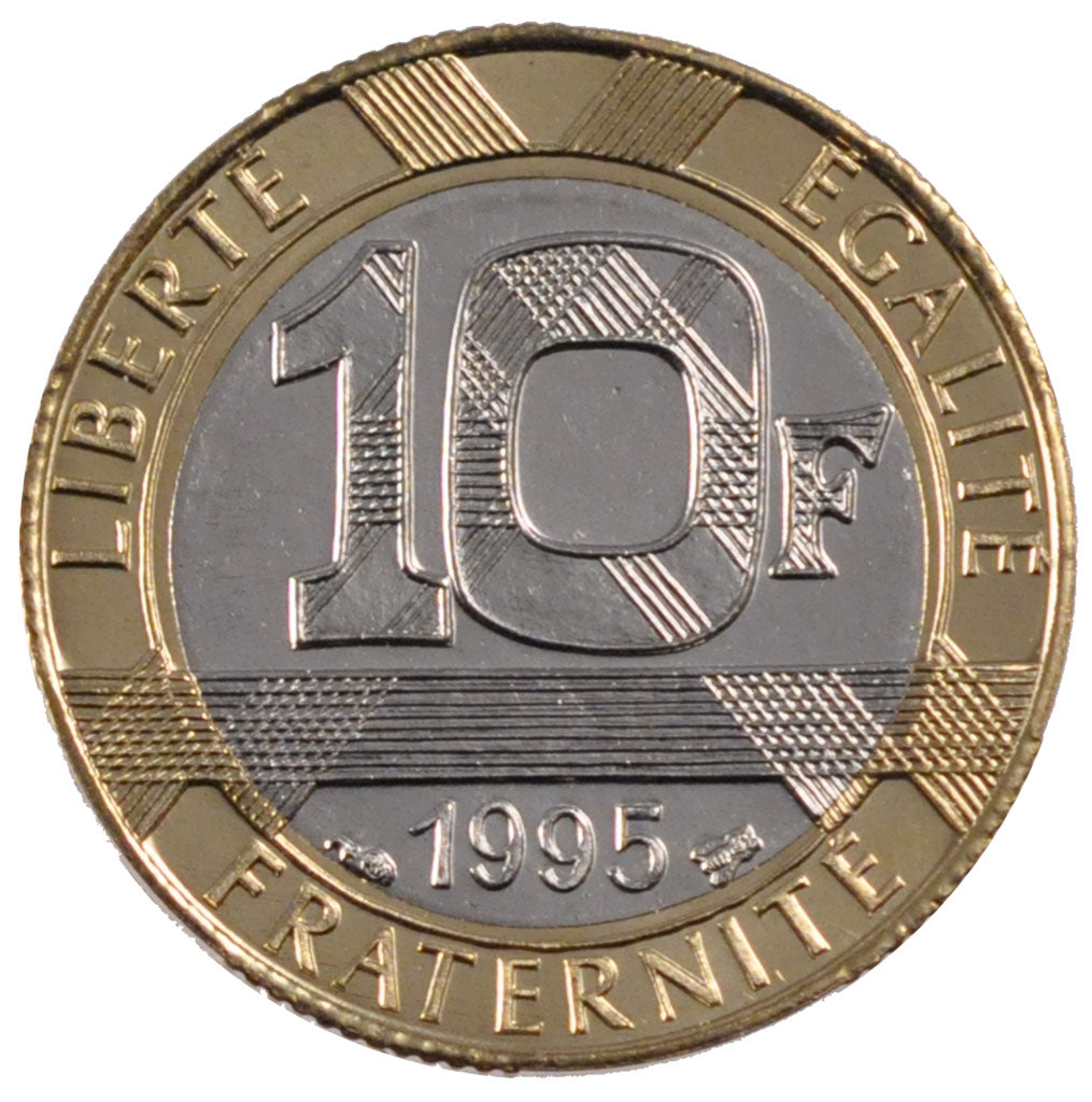 FRANCE, 10 Francs, 1995, MS(65-70), Bimetallic, Gadoury #827, 6.50