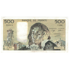 France, 500 Francs, Pascal, 1988, C.284, EF(40-45), Fayette:71.39, KM:156g