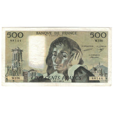 France, 500 Francs, Pascal, 1987, W.256, EF(40-45), Fayette:71.36, KM:156f
