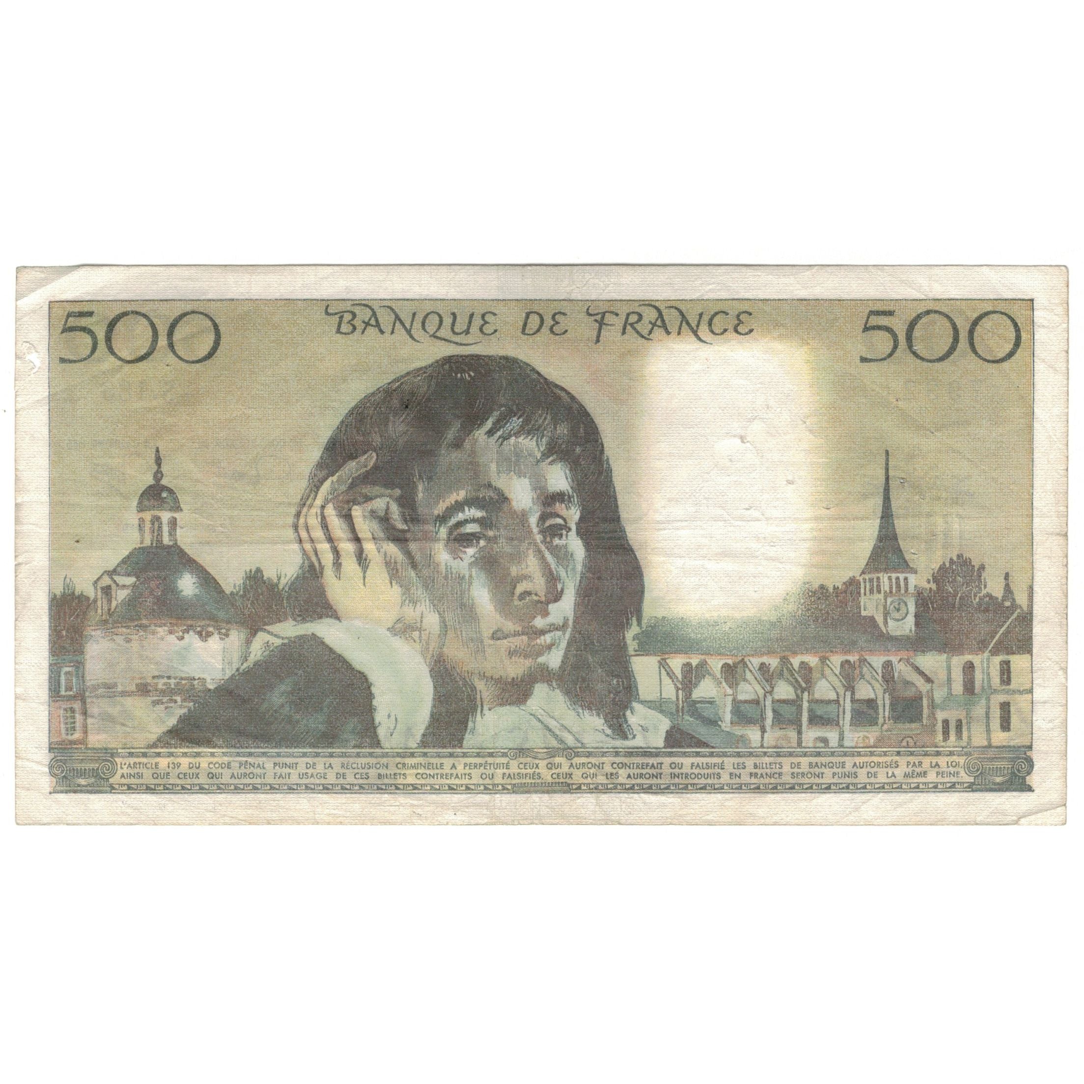 France, 500 Francs, Pascal, 1983, S.186, TB+, Fayette:71.29, KM:156e