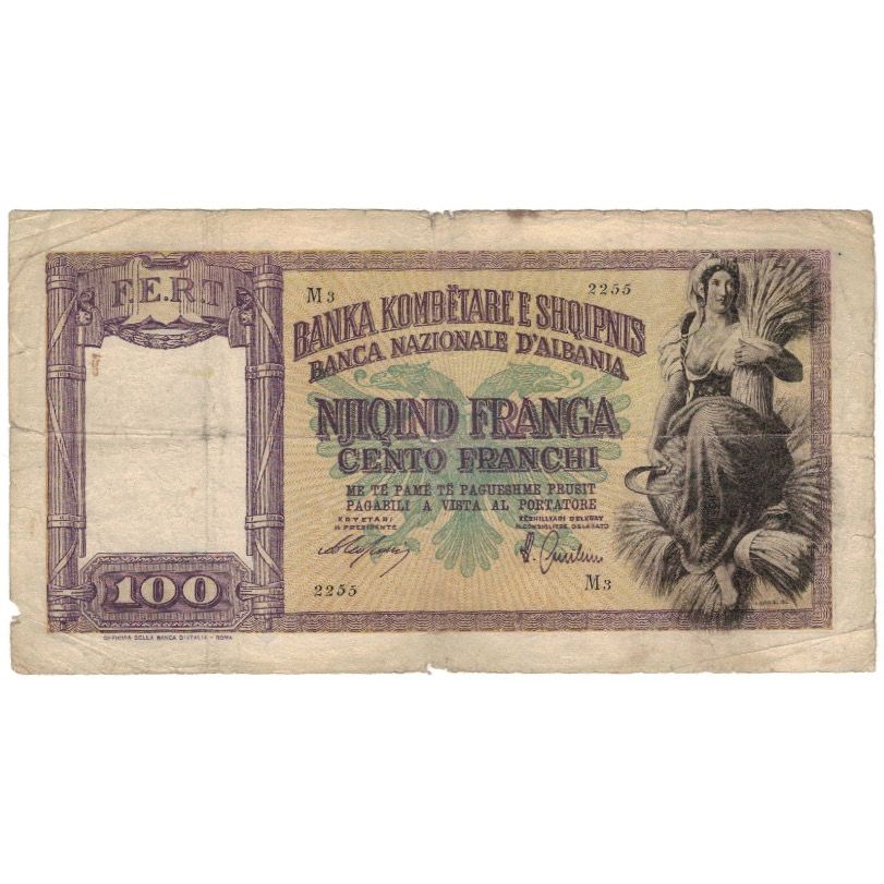 Banknote, Albania, 100 Franga, KM:8, VG(8-10)