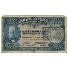Banknote, Albania, 20 Franka Ari, KM:3a, VG(8-10)