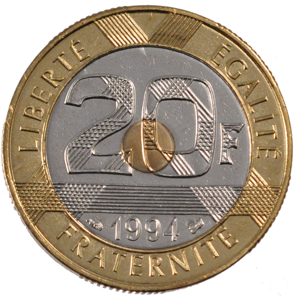 FRANCE, 20 Francs, 1994, MS(63), Bimetallic, Gadoury #871, 9.00