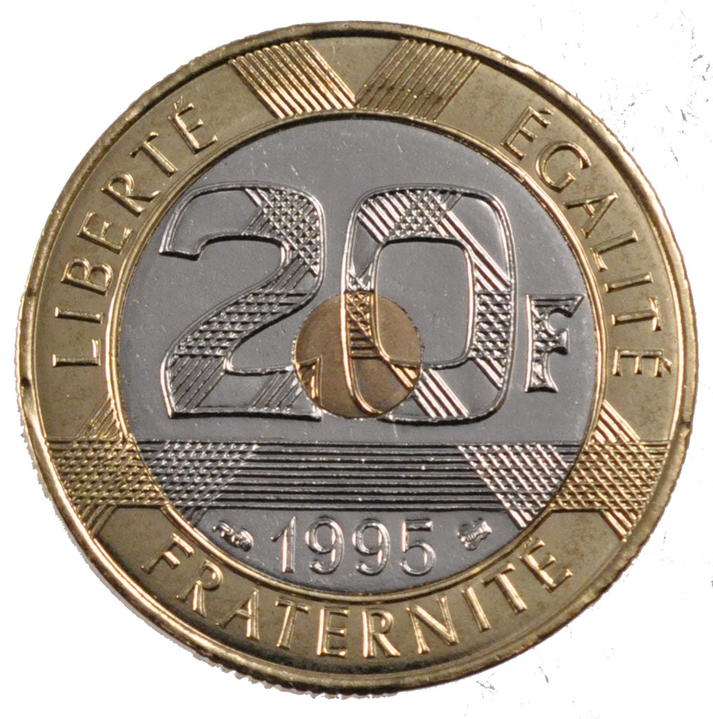 FRANCE, 20 Francs, 1995, MS(65-70), Bimetallic, Gadoury #871, 9.00
