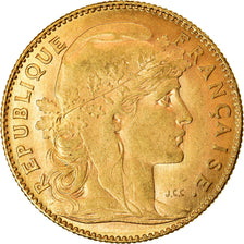 Moeda, França, Marianne, 10 Francs, 1912, Paris, AU(55-58), Dourado, KM:846