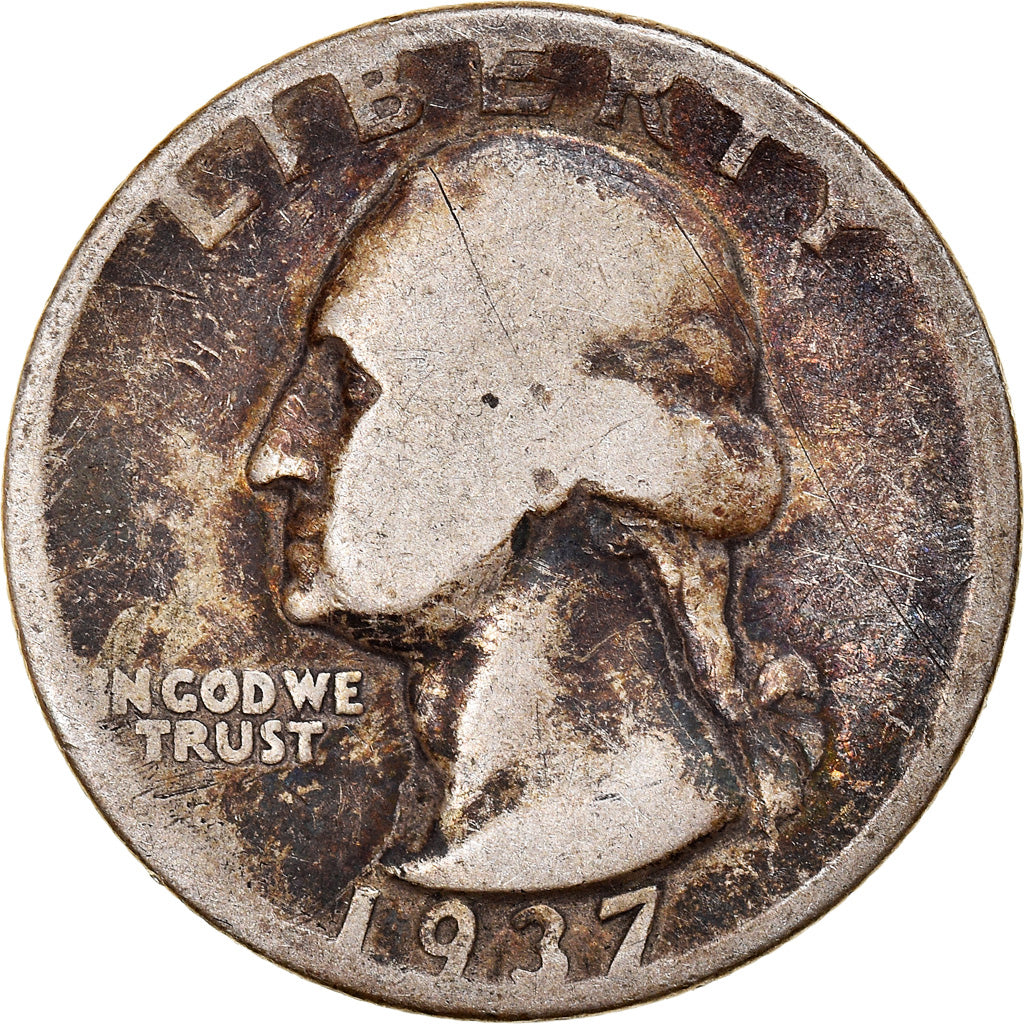 Coin, United States, Washington Quarter, Quarter, 1937, U.S. Mint, Philadelphia