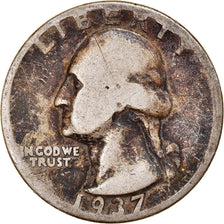 Coin, United States, Washington Quarter, Quarter, 1937, U.S. Mint, Philadelphia
