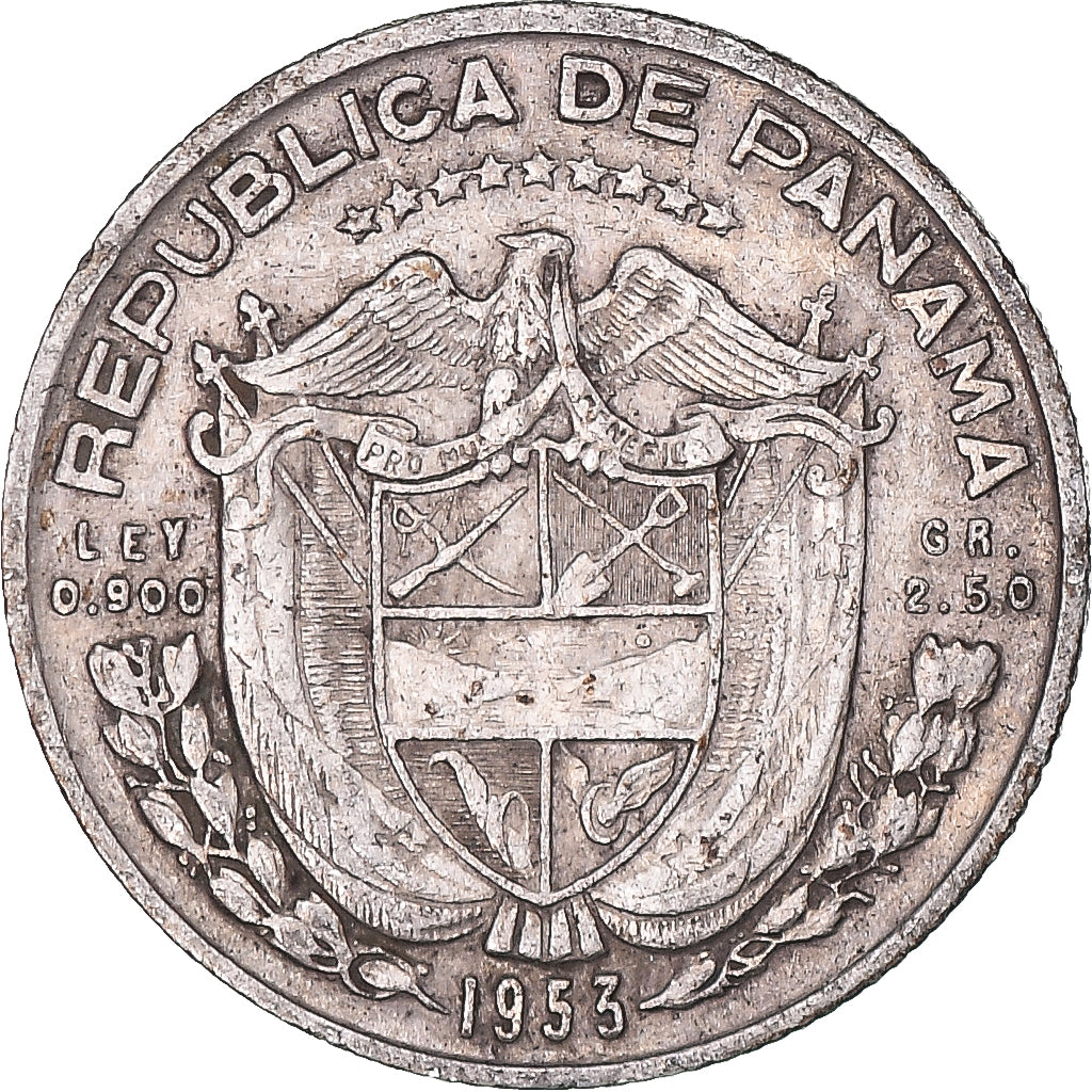 Munten, Panama, 1/10 Balboa, 1953