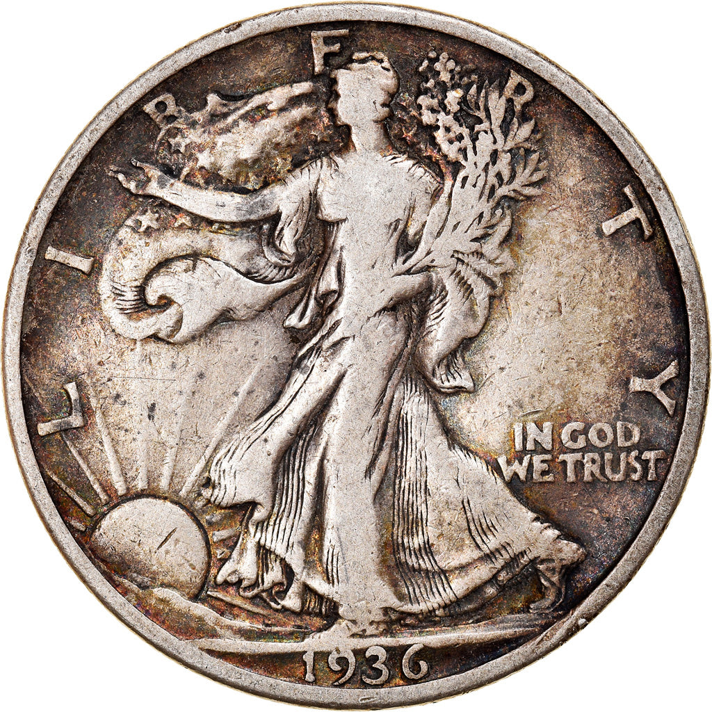 Coin, United States, Walking Liberty Half Dollar, Half Dollar, 1936, U.S. Mint