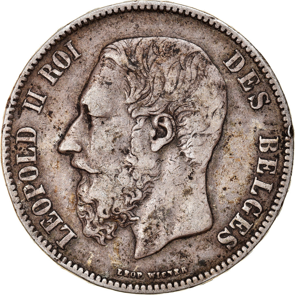 Coin, Belgium, Leopold II, 5 Francs, 5 Frank, 1873, Bruxelles, VF(30-35)