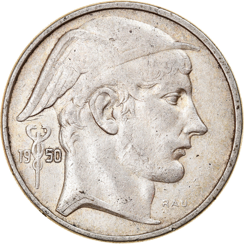 Coin, Belgium, Baudouin, 50 Francs, 50 Frank, 1950, Brussels, EF(40-45), Silver