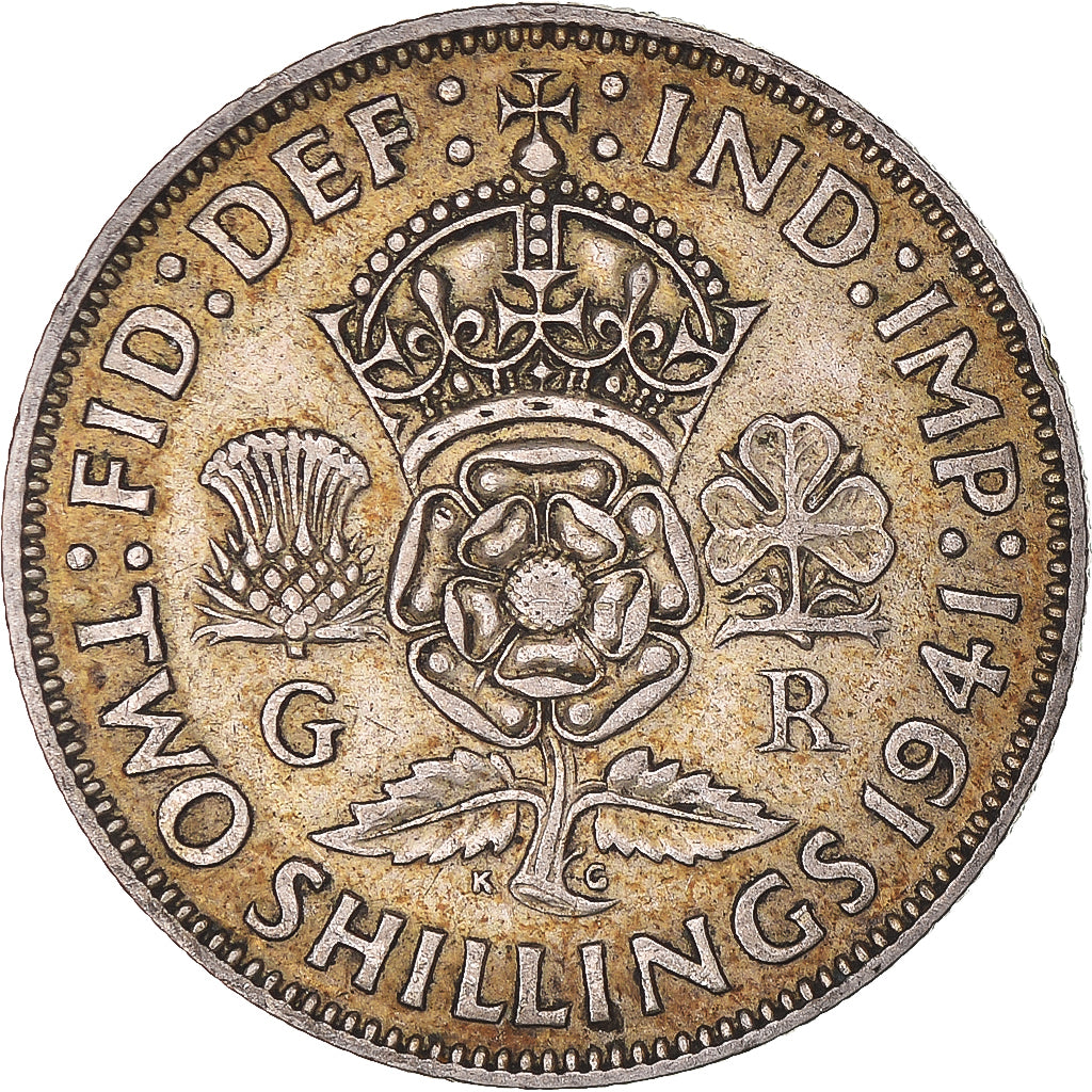Münze, Großbritannien, Florin, Two Shillings, 1941