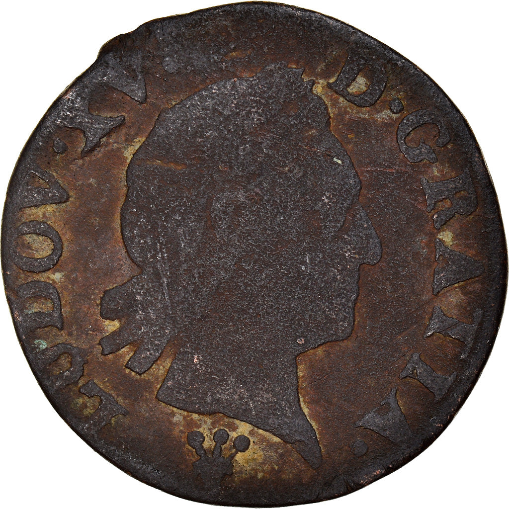 Coin, France, Louis XV, Liard à la vieille tête, Liard, 1770, Reims
