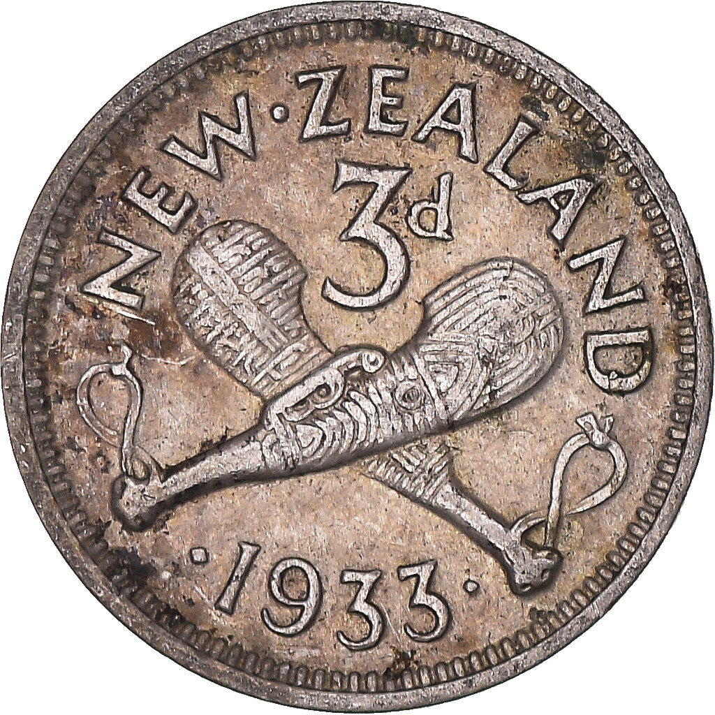 Monnaie, Nouvelle-Zélande, 3 Pence, 1933