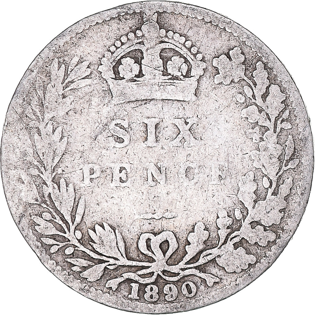 Münze, Großbritannien, 6 Pence, 1890