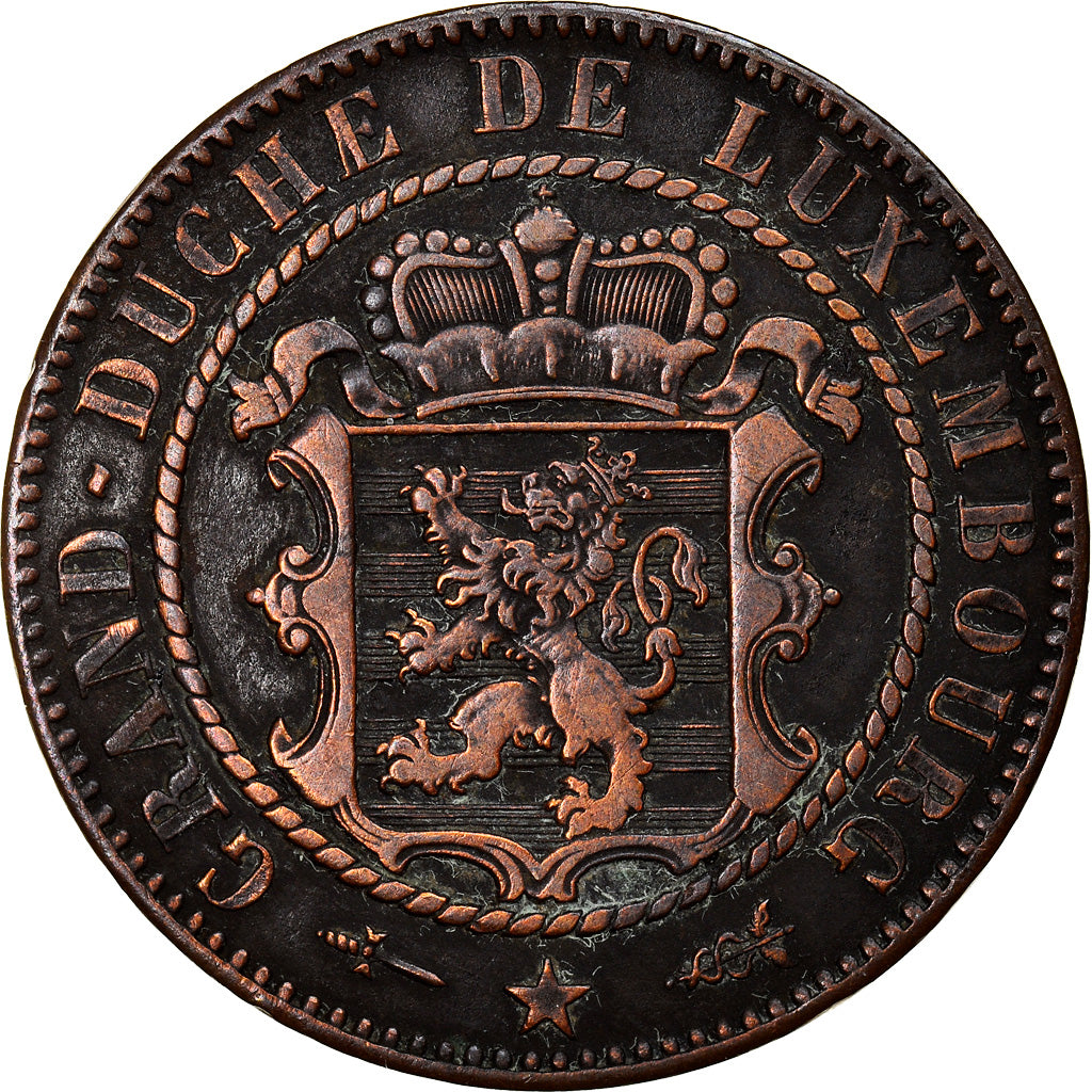 Coin, Luxembourg, William III, 10 Centimes, 1870, Utrecht, VF(30-35), Bronze