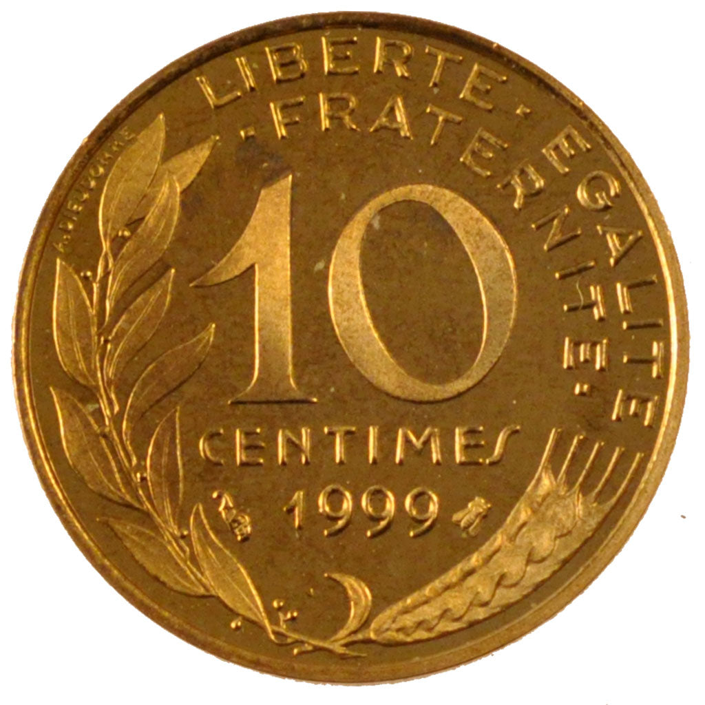FRANCE, Marianne, 10 Centimes, 1999, Paris, KM #929, MS(65-70),...