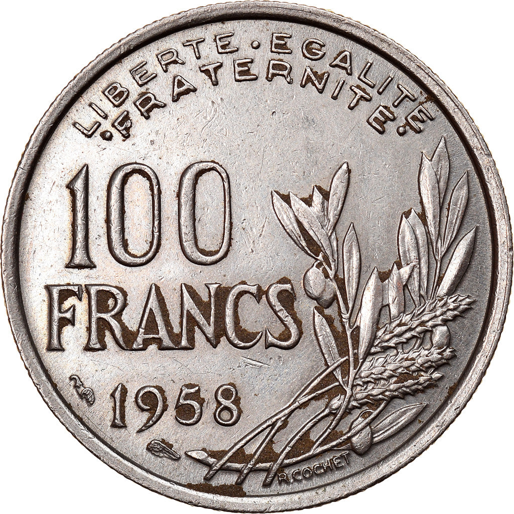 Coin, France, Cochet, 100 Francs, Robert Cochet, 1958, EF(40-45), Copper-nickel