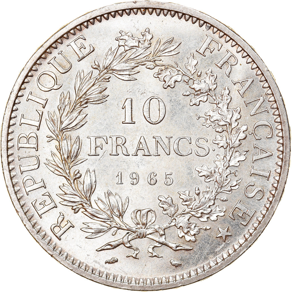 Moeda, França, Hercule, 10 Francs, 1965, Paris, AU(55-58), Prata, KM:932