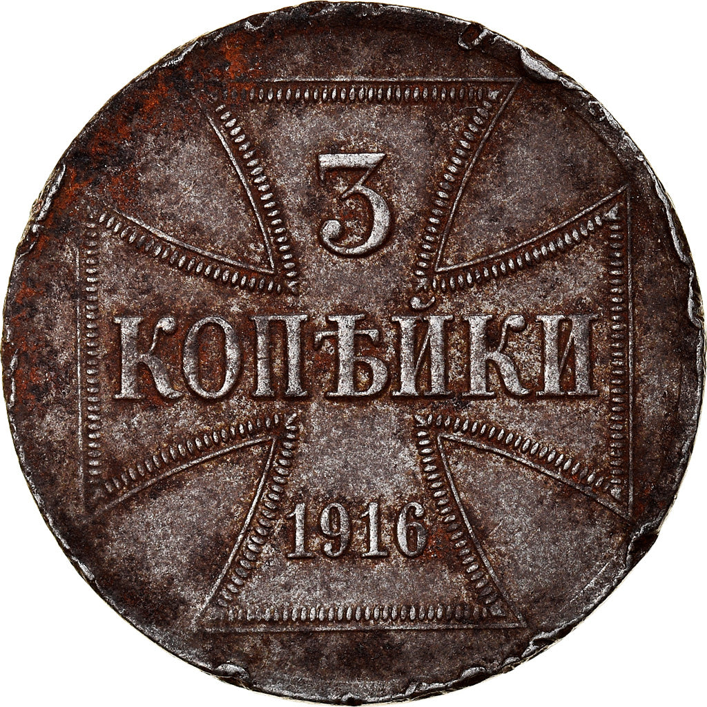Moneta, GERMANIA - IMPERO, Wilhelm II, Frappe militaire, 3 Kopeks, 1916, Berlin