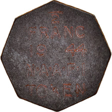 Gran Bretaña, 1/2 Franc, Octagonal NAAFI Token, 1944, Jeton militaire, BC+