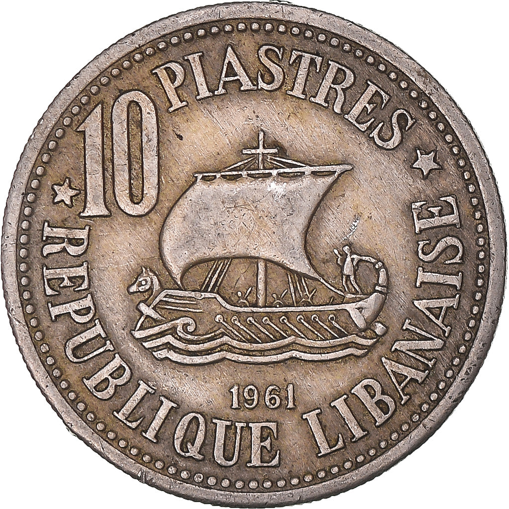 Münze, Lebanon, 10 Piastres, 1961