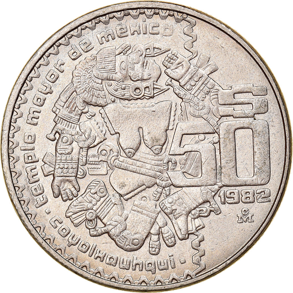 Coin, Mexico, 50 Pesos, 1982, Mexico City, EF(40-45), Copper-nickel, KM:490