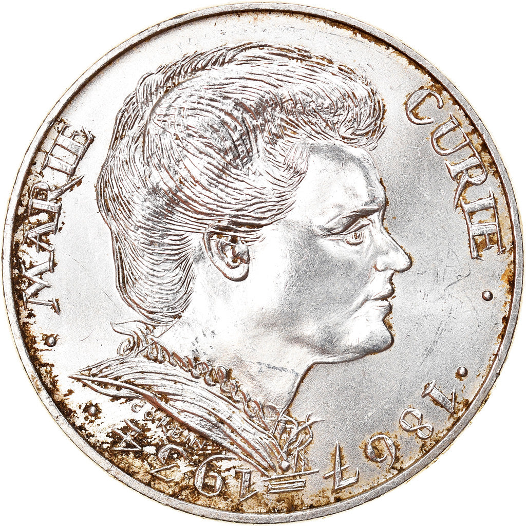 Moeda, França, Marie Curie, 100 Francs, 1984, MS(60-62), Prata, KM:955