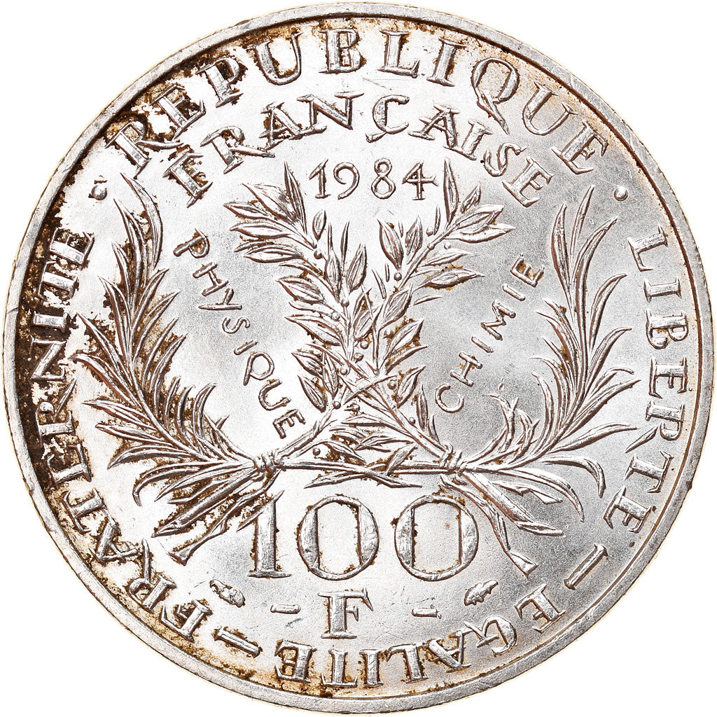Moeda, França, Marie Curie, 100 Francs, 1984, MS(60-62), Prata, KM:955