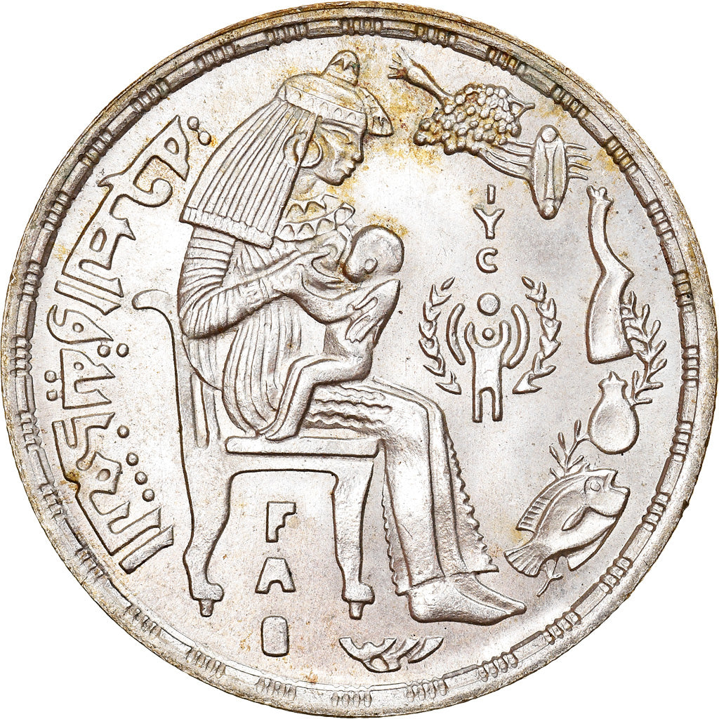 Moneta, Egitto, Pound, 1979, SPL-, Argento, KM:489