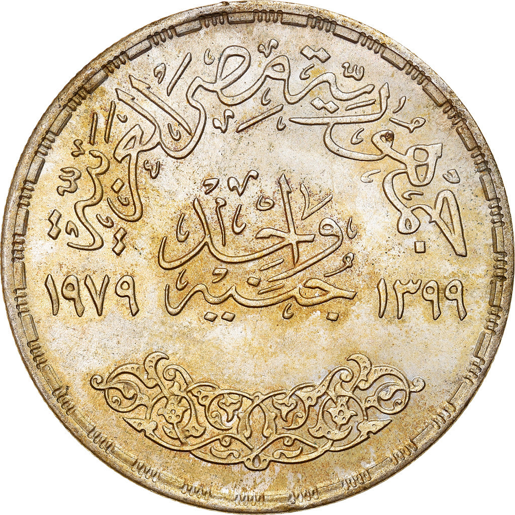 Moneta, Egitto, Pound, 1979, SPL-, Argento, KM:489