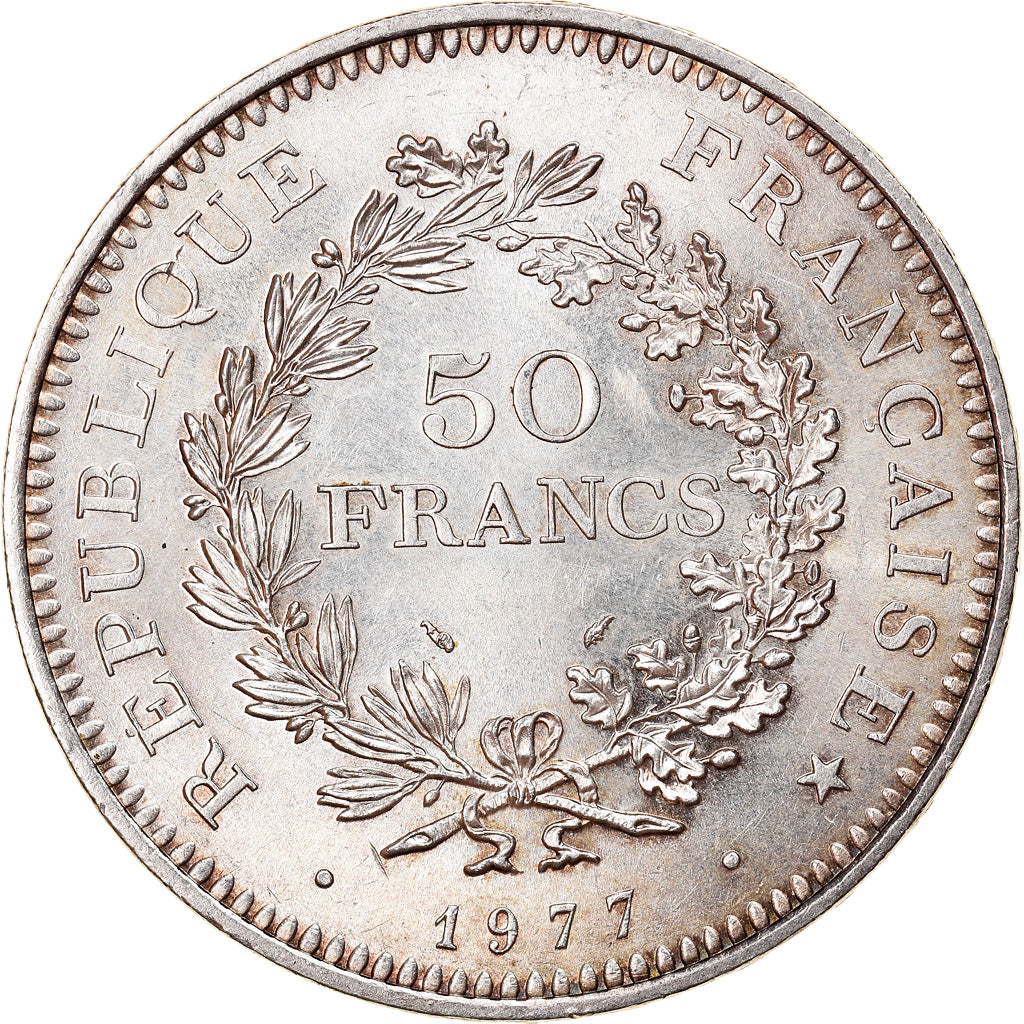 Coin, France, Hercule, 50 Francs, 1977, Paris, AU(55-58), Silver, KM:941.1