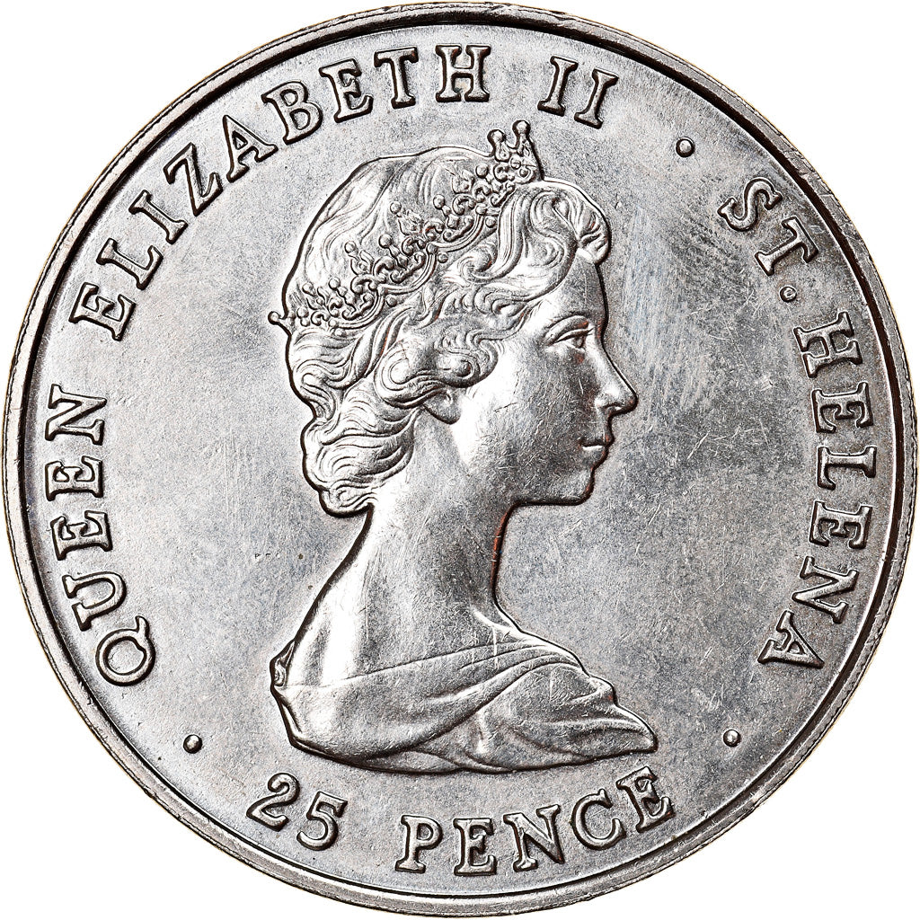 Coin, Saint Helena, Elizabeth II, 25 Pence, Crown, 1980, British Royal Mint